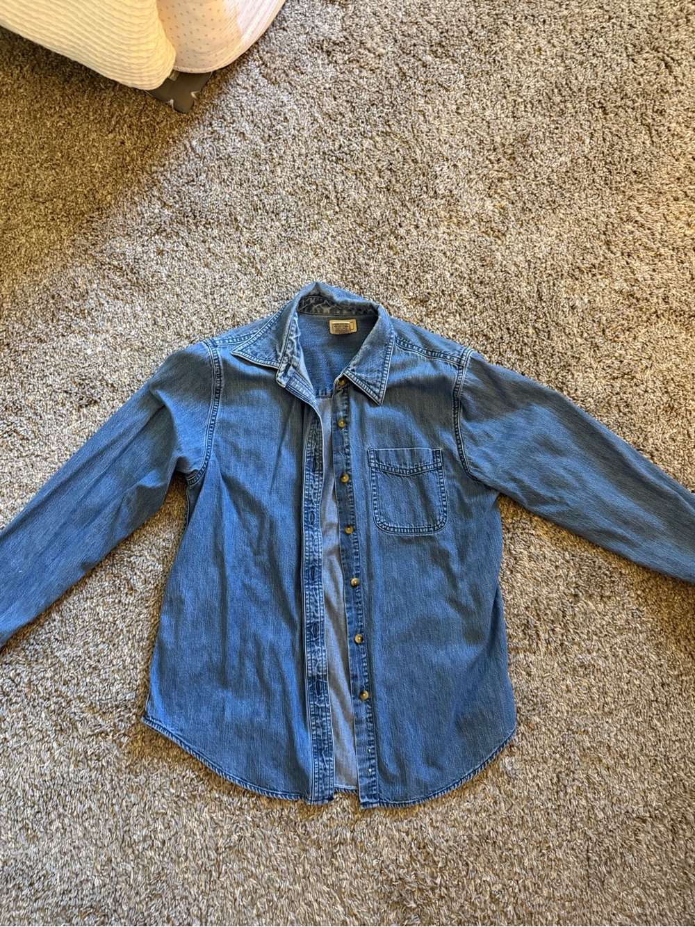 LL Bean Blue Denim Button-Up Shirt | Vintage Y2K
